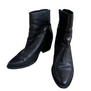 Anthropologie Musse & Cloud Leather Black Booties